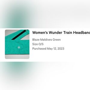 lululemon Women's Wunder Train Headband in Blaze Maldives Green